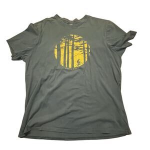 Life Is Good Classic Fit Tee Green Men L Forest‎ Graphic Bike Shirt